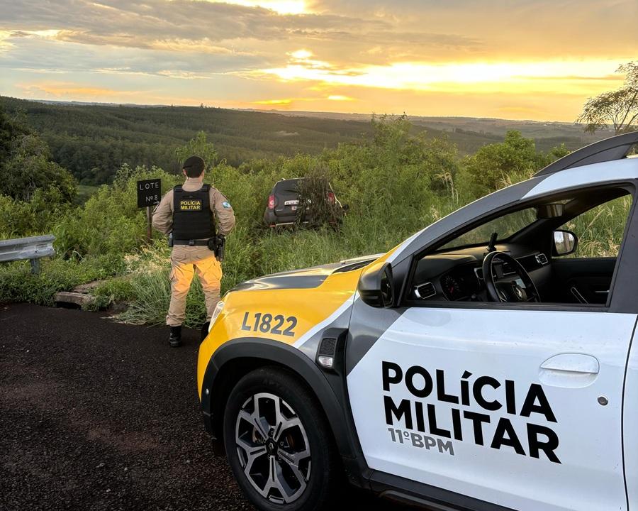 Veículo possivelmente utilizado em roubo de caminhão em Engenheiro Beltrão é localizado pela PM