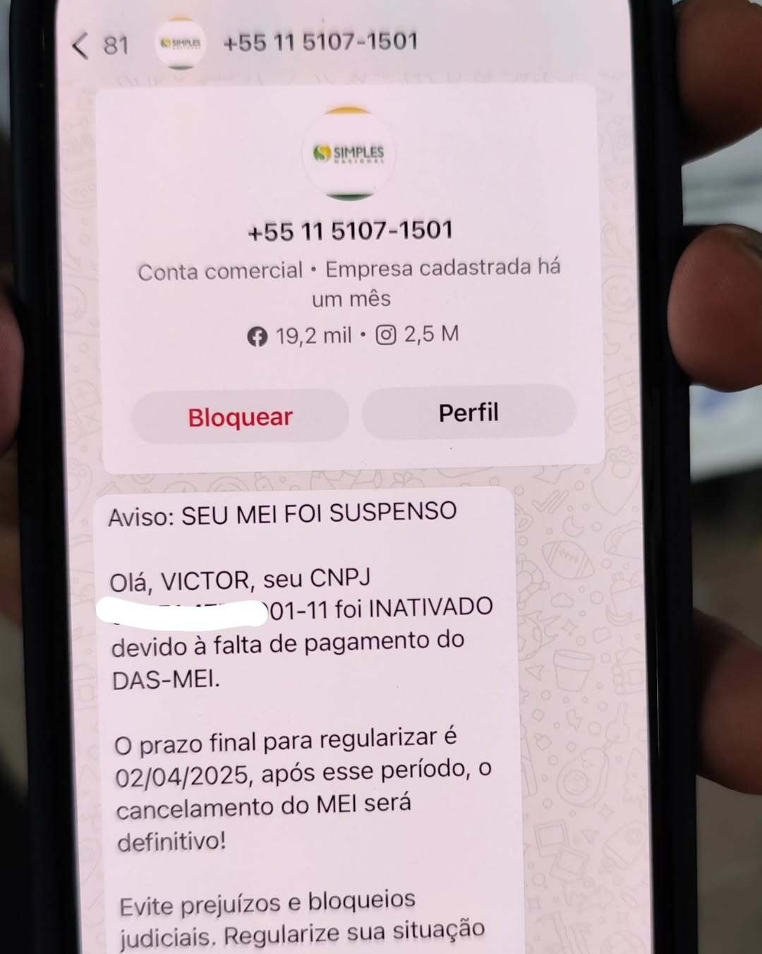 Casa do Empreendedor de Campo Mourão faz novo alerta sobre golpe via WhatsApp