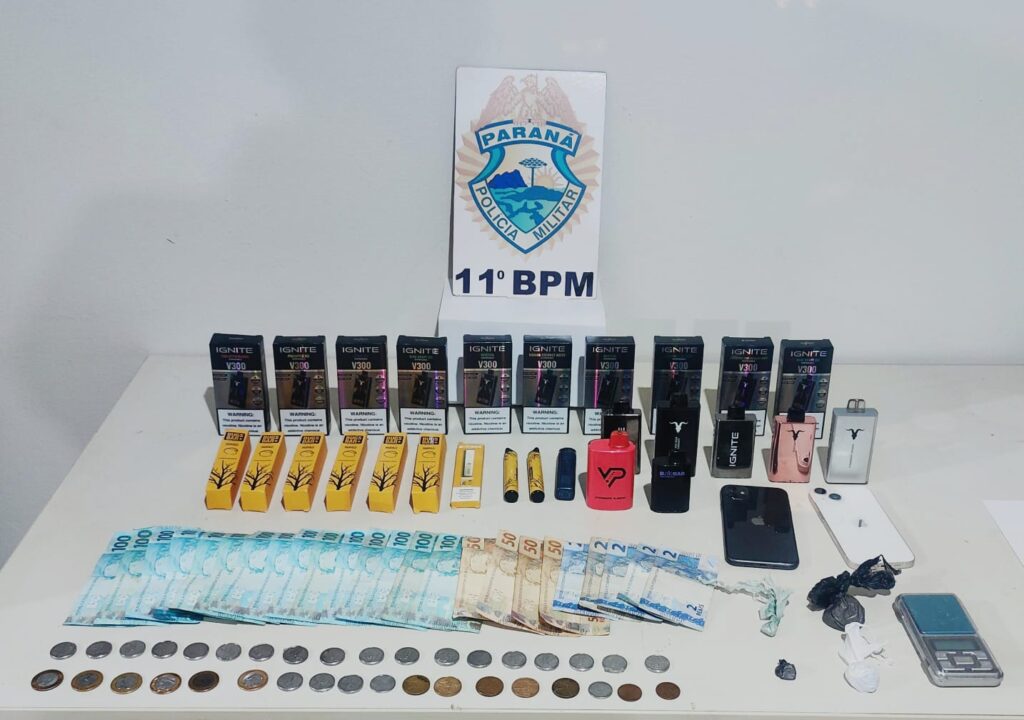 Jovem é preso em Engenheiro Beltrão com cocaína e cigarros eletrônicos
