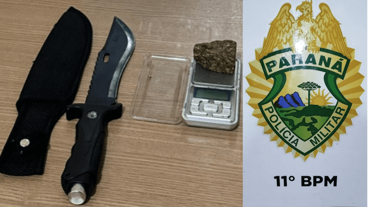 Adolescente é Apreendido com Maconha e Faca no Centro de Campo Mourão