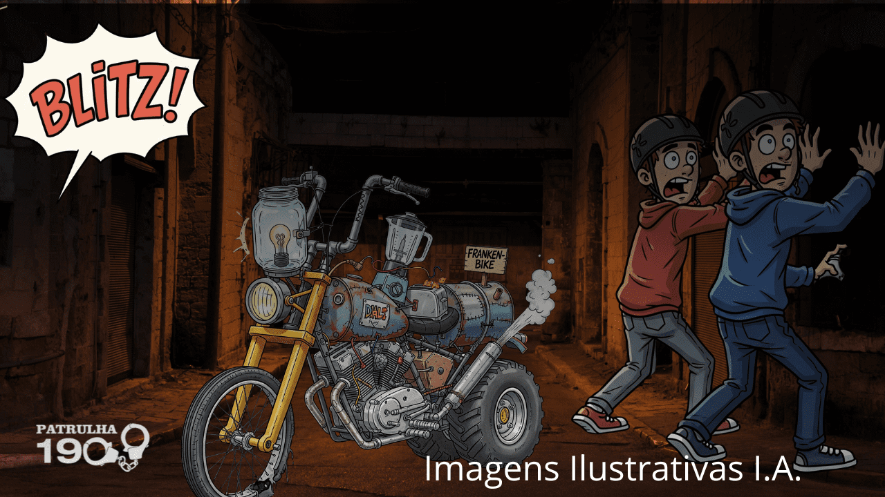 JOVEM É FLAGRADO COM MOTOCICLETA “FRANKENSTEIN” EM CAMPO MOURÃO