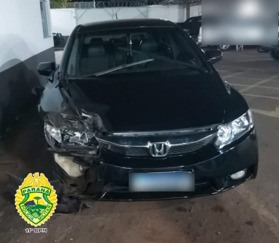 Motorista embriagado se envolve em acidente e é preso em Campo Mourão