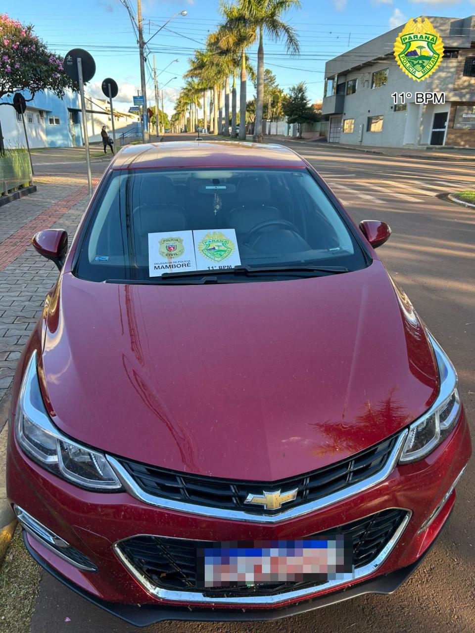PM de Mamborê recupera carro roubado e prende suspeito em ação rápida