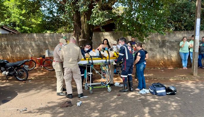 Acidente em Campo Mourão deixa motociclista em estado grave