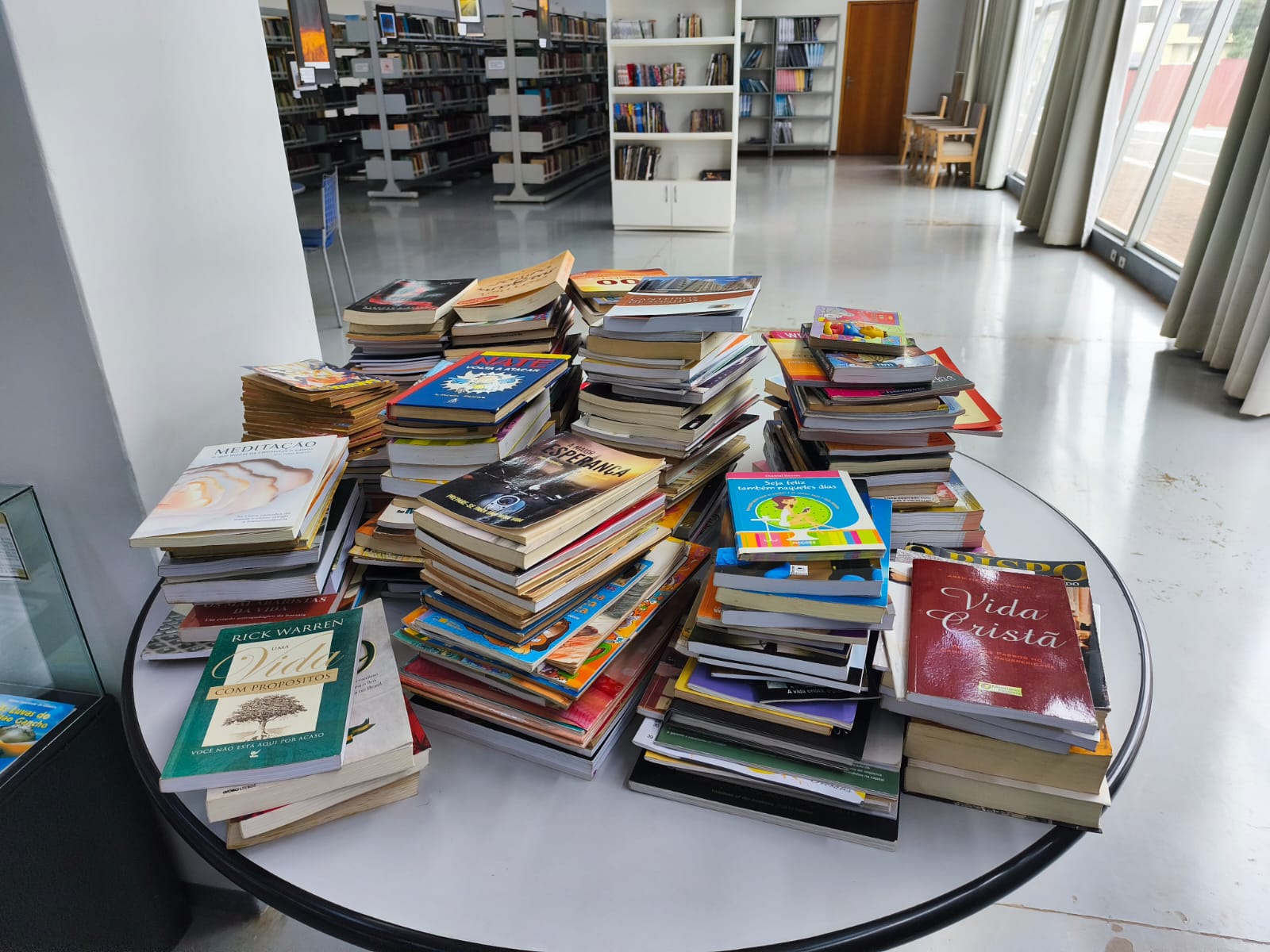 Biblioteca vai doar mais de 250 livros que não vão para o acervo
