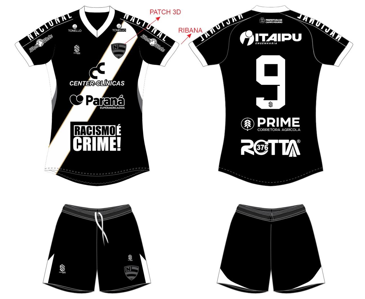 Nacional enfrenta o Athletico Paranaense com uniforme em alusão ao combate ao racismo