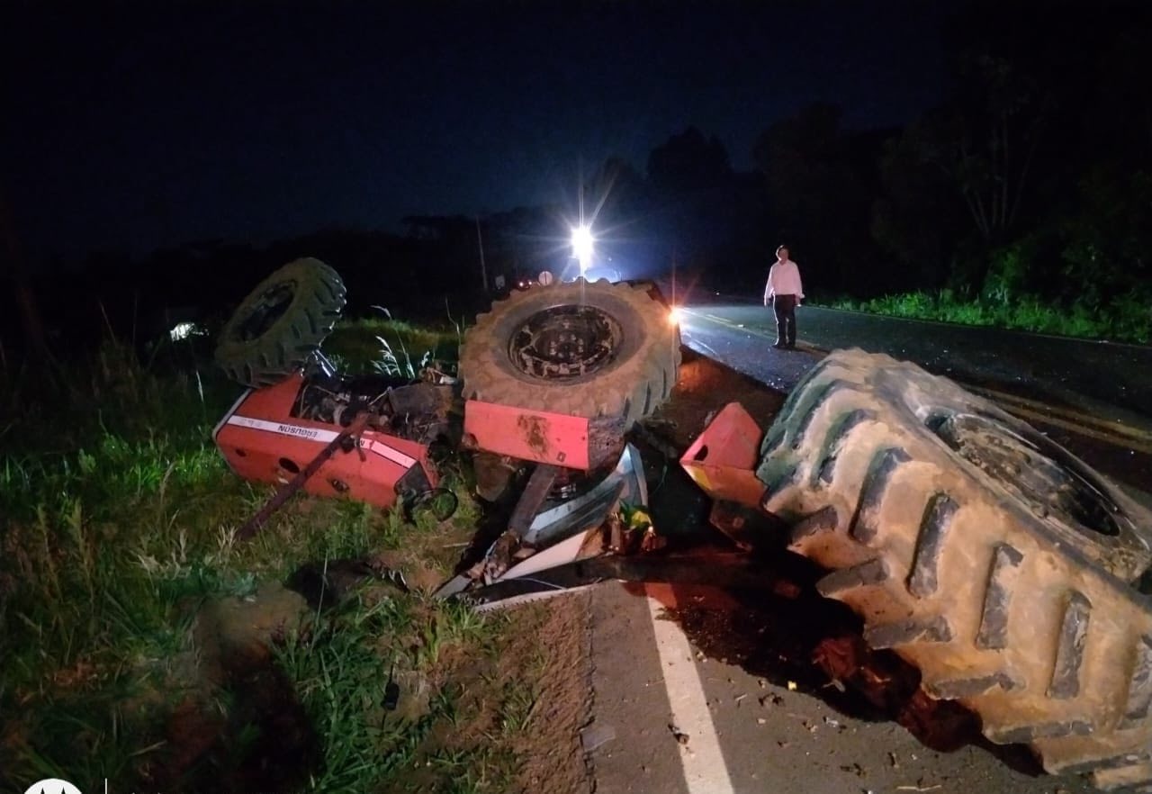 Colisão Grave na PR-456 Deixa Tratorista Seriamente Ferido em Palmital