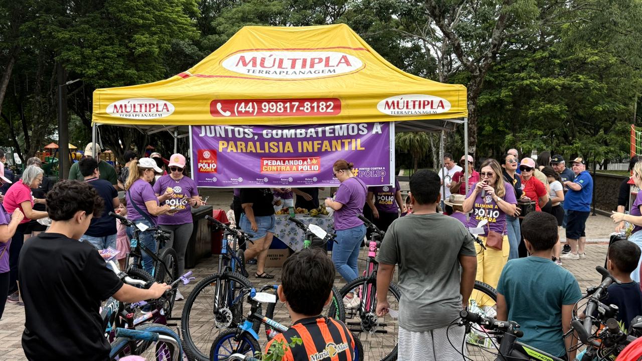 Pedalando Contra a Pólio reúne comunidade e reforça vacinação itinerante em Campo Mourão