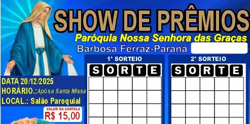 Paróquia de Barbosa Ferraz Realiza Grandioso Show de Prêmios em Prol da Reforma