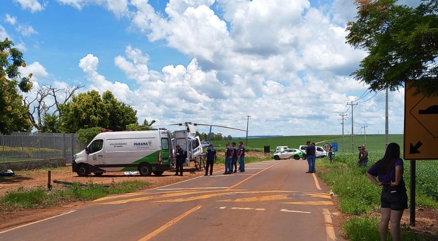 CORUMBATAÍ DO SUL: Jovem motociclista de 23 anos não resistiu e morreu após grave acidente na PR-549, na região dos Borges