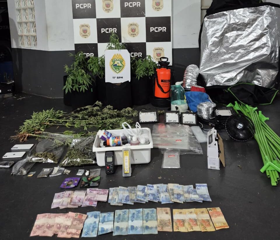 Polícia Militar desmonta laboratório de drogas no Jardim Modelo, em Campo Mourão
