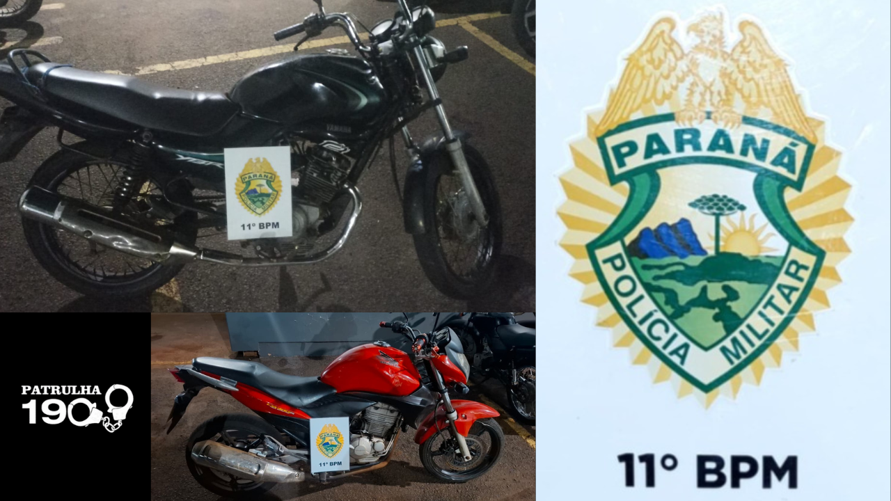 Segunda-feira de apreensões: PM recupera moto furtada e prende condutor por placa falsa em Campo Mourão