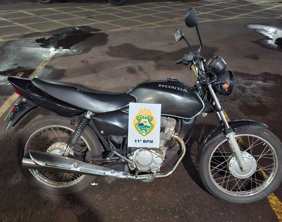 ROCAM prende jovem por conduzir motocicleta com sinais de identificação adulterados em Campo Mourão