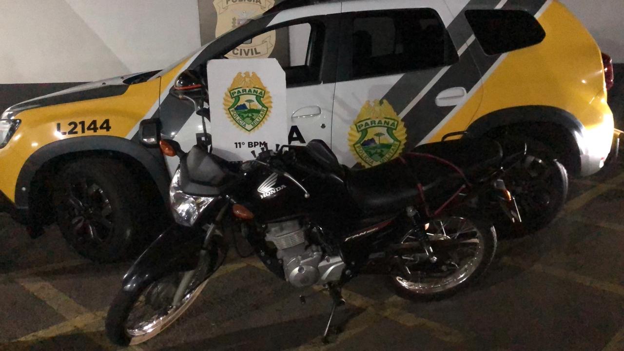 PM recupera motocicleta furtada e apreende adolescentes após perseguição em Campo Mourão