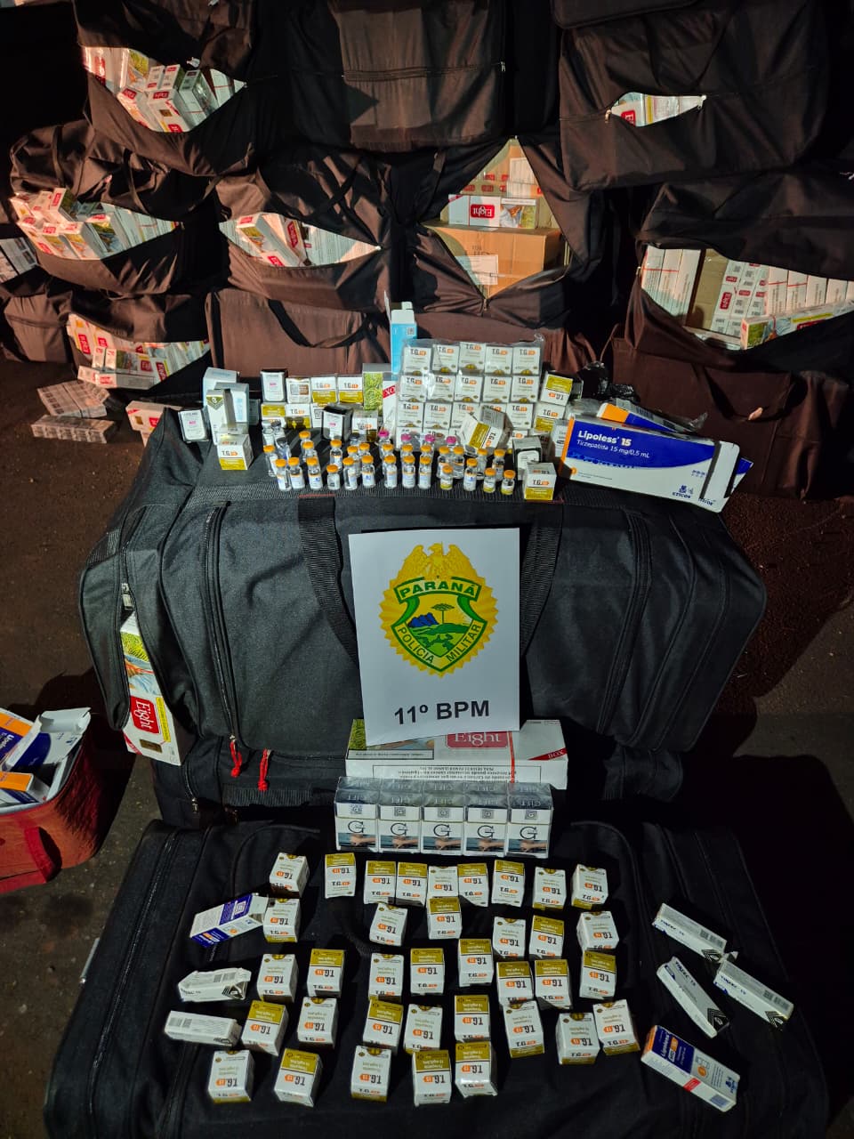 Polícia Militar apreende carga de cigarros e medicamentos contrabandeados em Campo Mourão