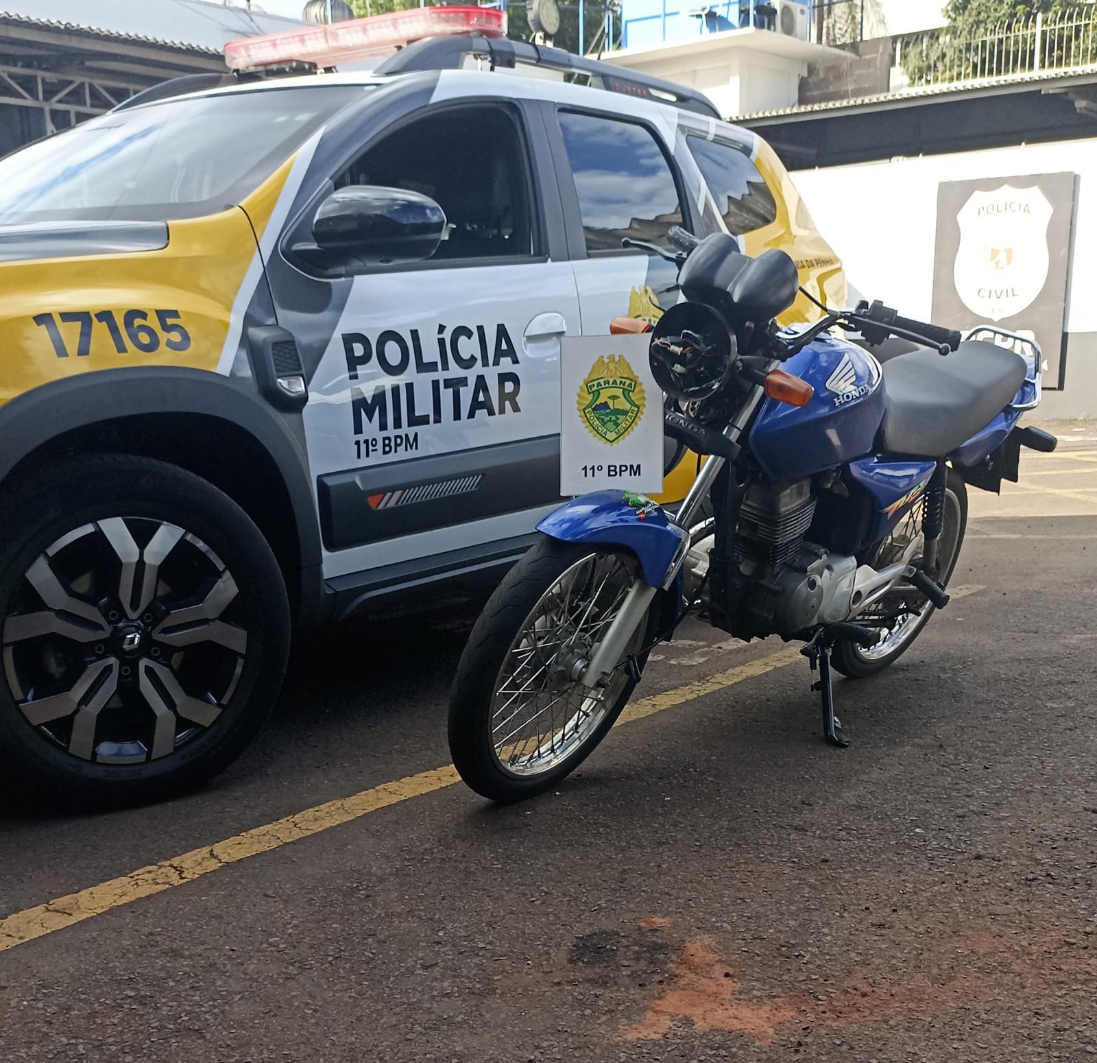 Polícia Militar recupera motocicleta furtada no bairro Lar Paraná, em Campo Mourão