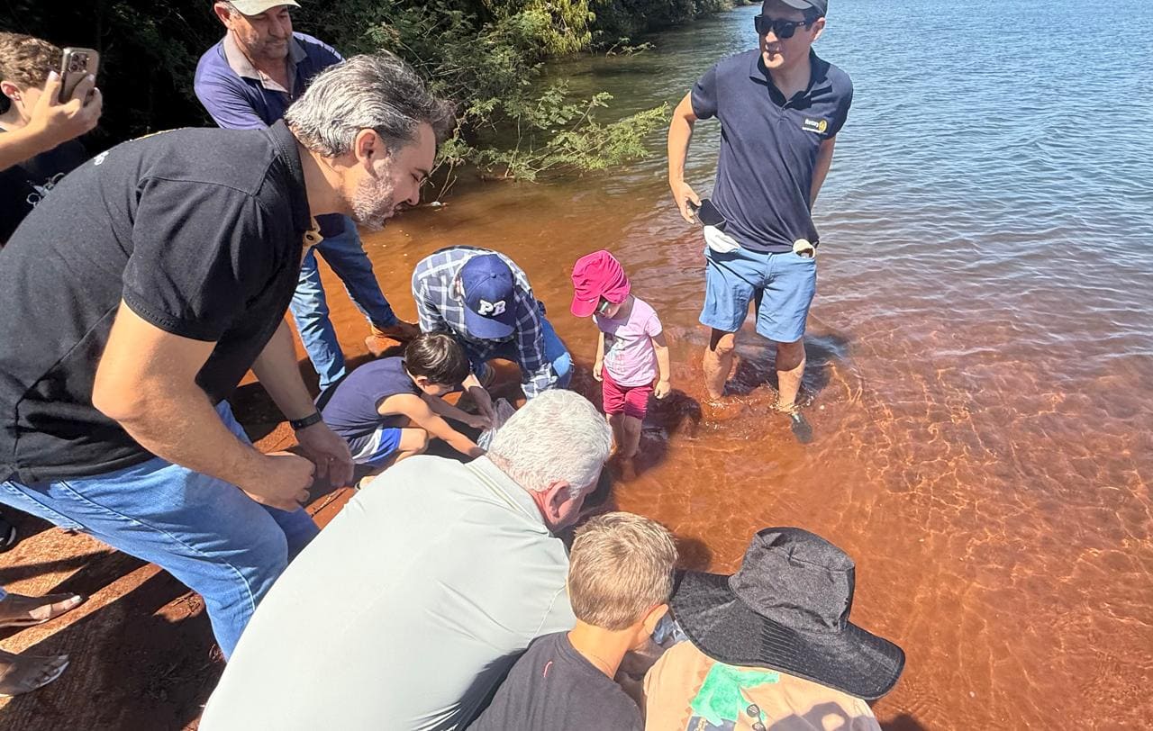 Ação ambiental repovoa Lago da Usina com 15,5 mil peixes em Campo Mourão