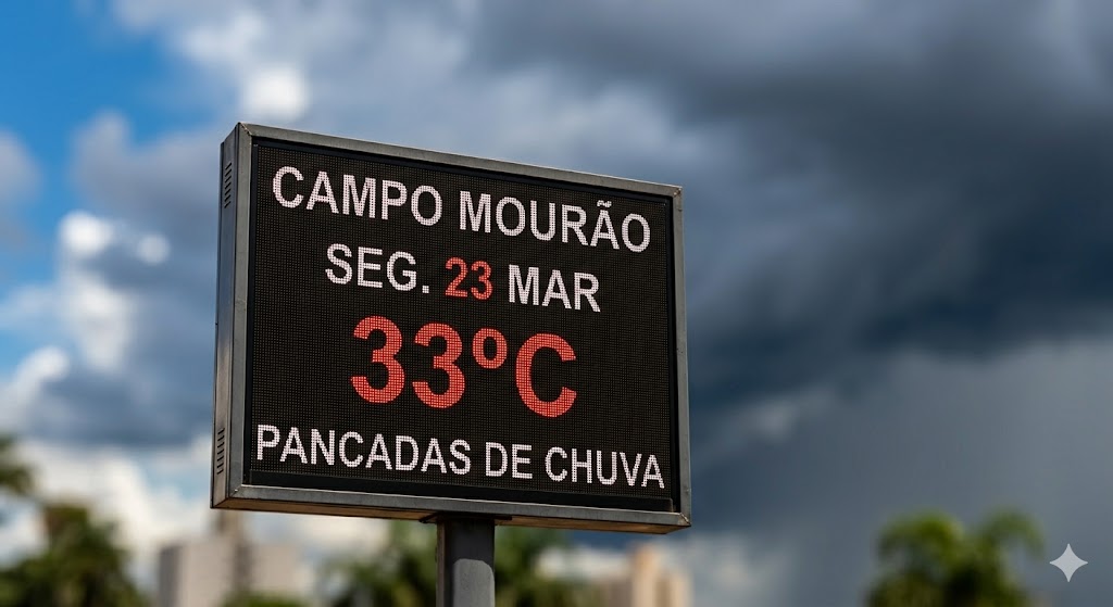 Previsão do Tempo: Segunda-feira de calor intenso e pancadas de chuva em Campo Mourão