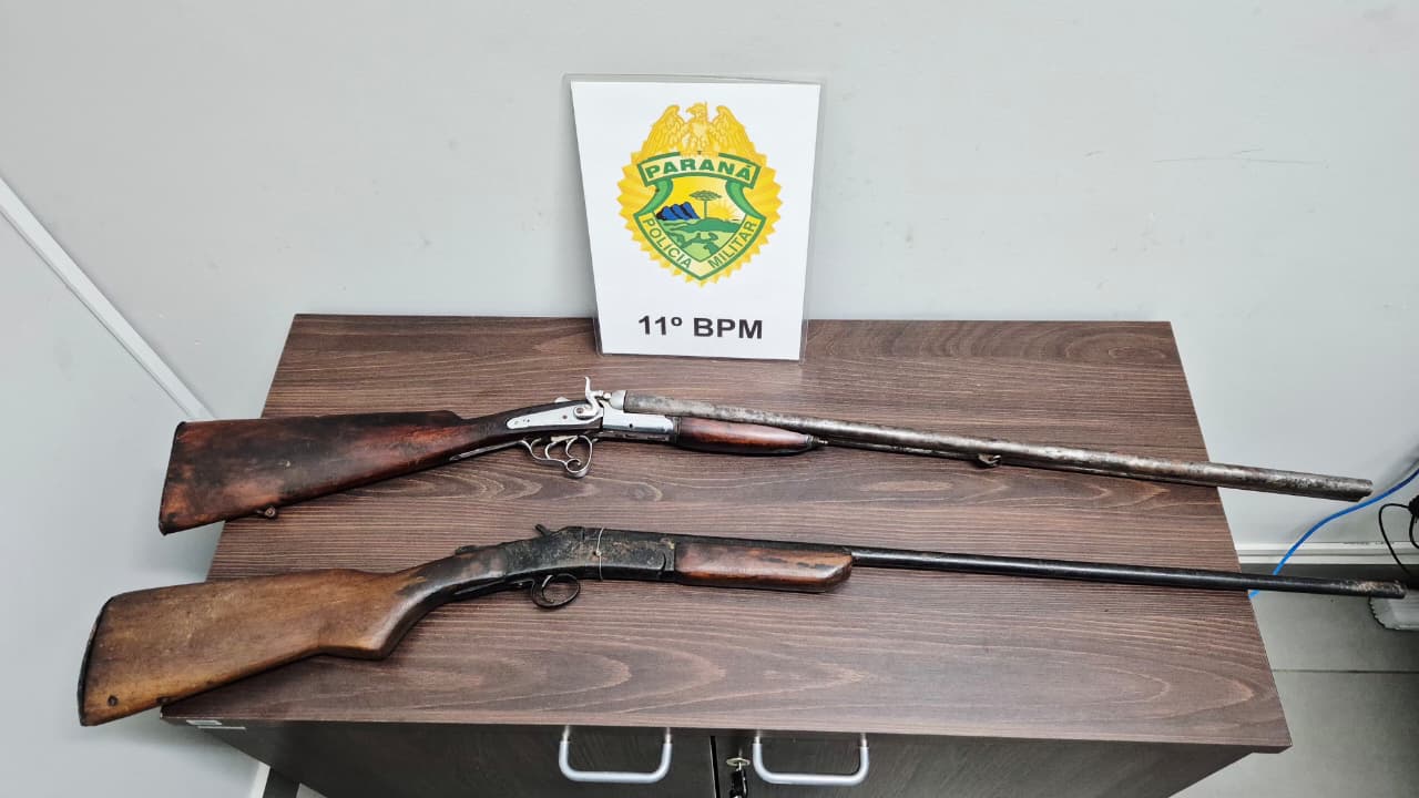 Polícia Militar apreende espingardas em propriedade rural de Iretama