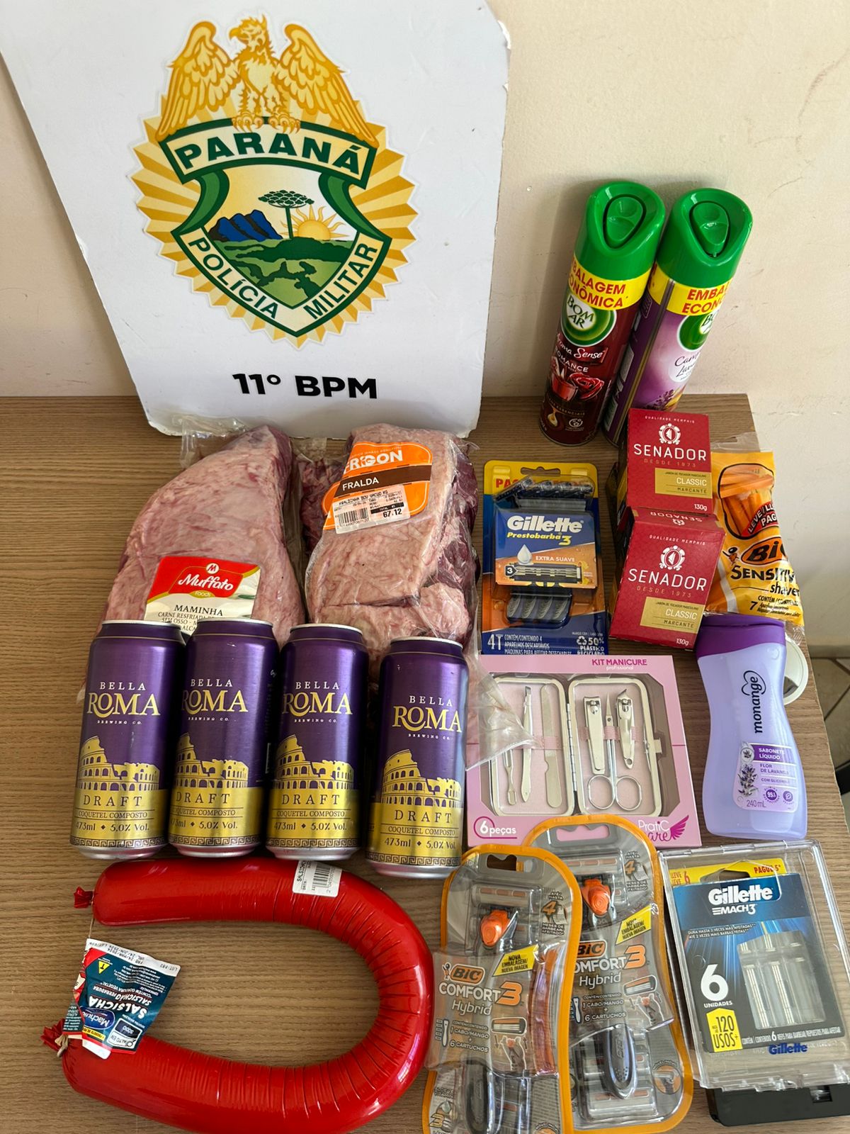 Homem é detido após furtar carne e kits de barbear em estabelecimento de Campo Mourão