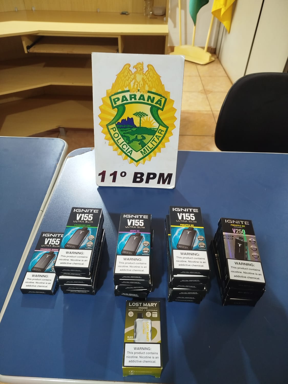 Polícia Militar prende homem com carga de cigarros eletrônicos contrabandeados em Engenheiro Beltrão