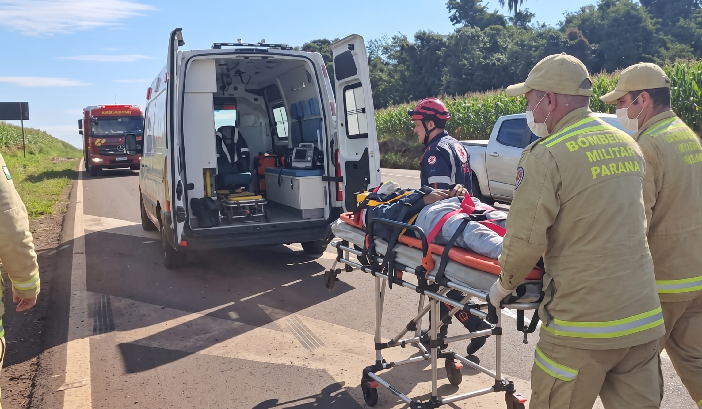 Motociclista fica em estado grave após queda na Estrada Boiadeira em Campo Mourão