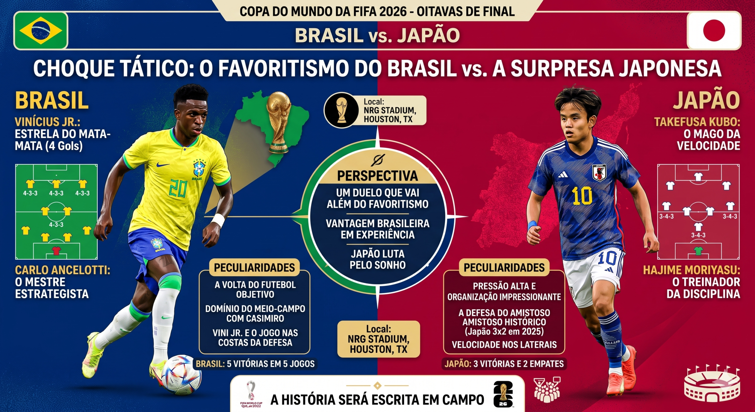 Brasil x Japão no Mata-Mata da Copa 2026: Choque de Estilos e Revanche Silenciosa em Houston