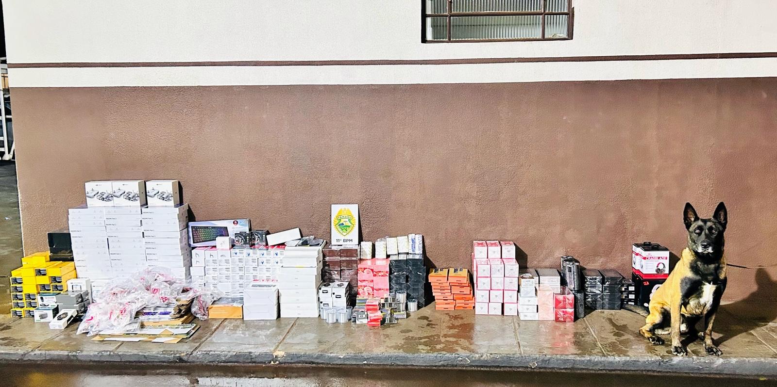 Polícia Militar apreende mercadorias contrabandeadas avaliadas em R$ 143 mil em Campo Mourão