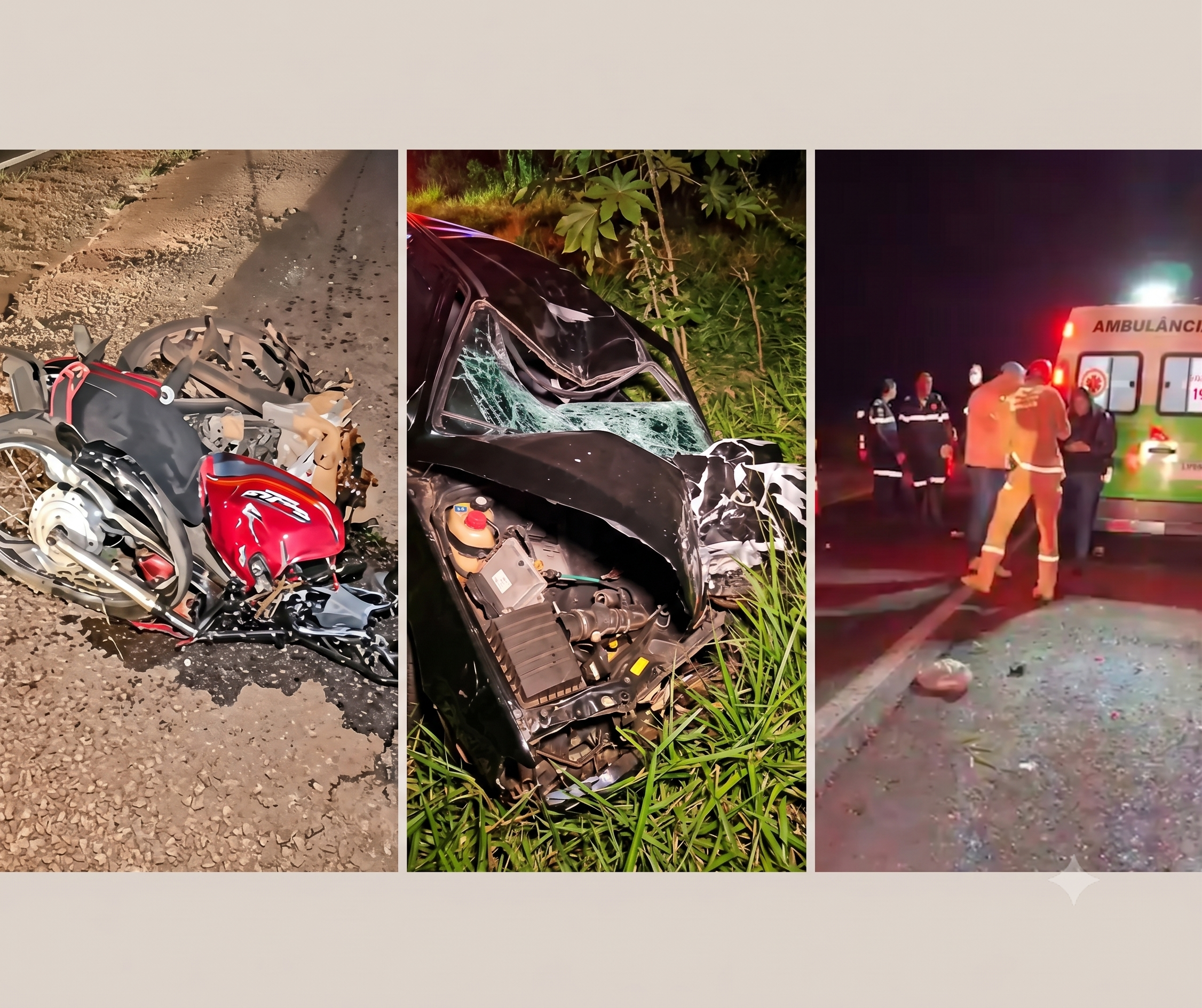 Motociclista morre em colisão frontal na BR-487 em Campo Mourão; motorista foge