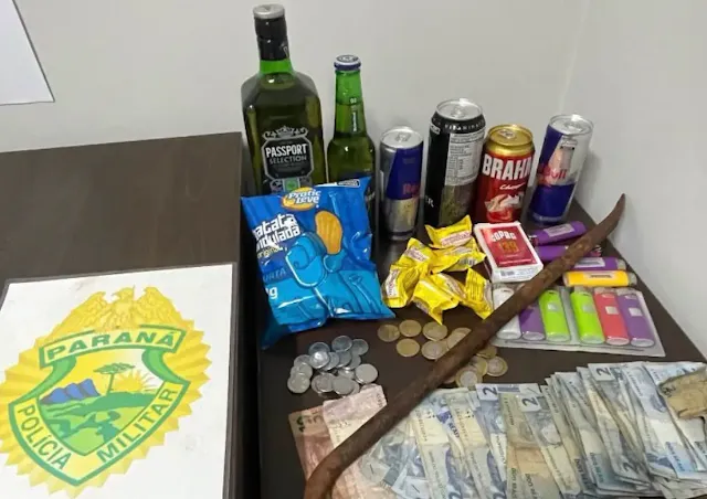 Furto em mercado termina com um preso e um adolescente apreendido após ação da Polícia Militar