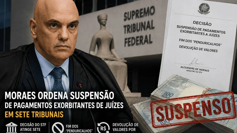STF determina suspensão de “penduricalhos” e devolução de valores milionários por juízes em sete estados