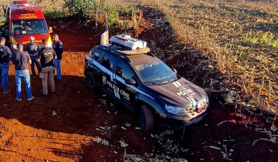 Delegada e policial civil ficam feridos após viatura bater contra barranco durante perseguição em Engenheiro Beltrão