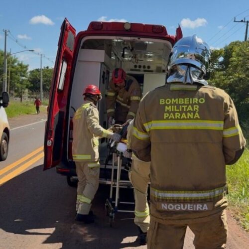 Motorista fica ferido após capotamento na PR-558, próximo ao portal de Araruna