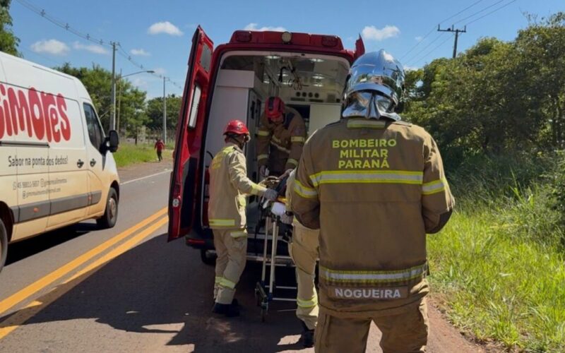 Motorista fica ferido após capotamento na PR-558, próximo ao portal de Araruna