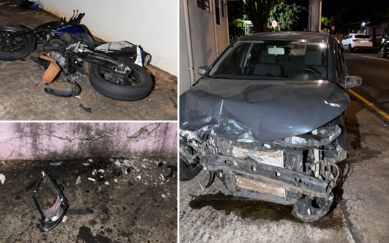 Motociclista fica gravemente ferido após colisão em cruzamento de Campo Mourão