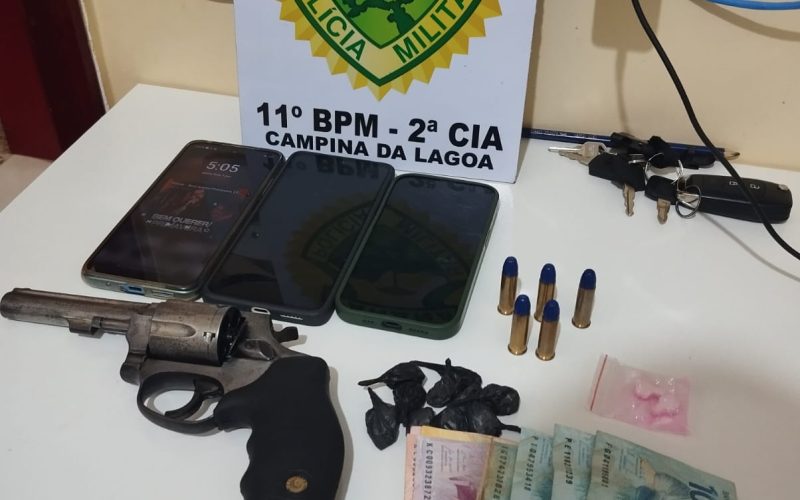 Polícia Militar prende dois homens por tráfico e porte de arma em Campina da Lagoa