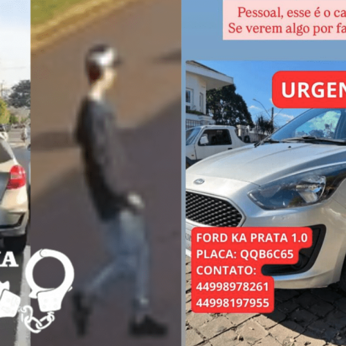Carro roubado no centro de Campo Mourão