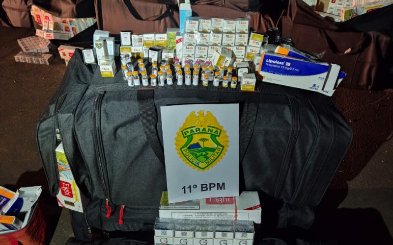 Polícia Militar apreende carga de cigarros e medicamentos contrabandeados em Campo Mourão