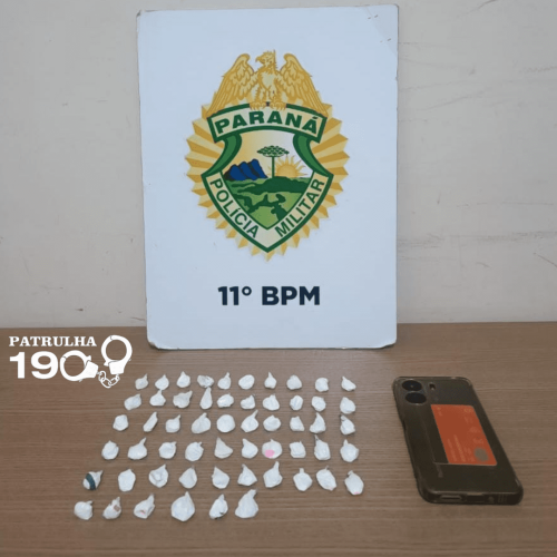 Homem é preso com 56 buchas de cocaína no centro de Peabiru