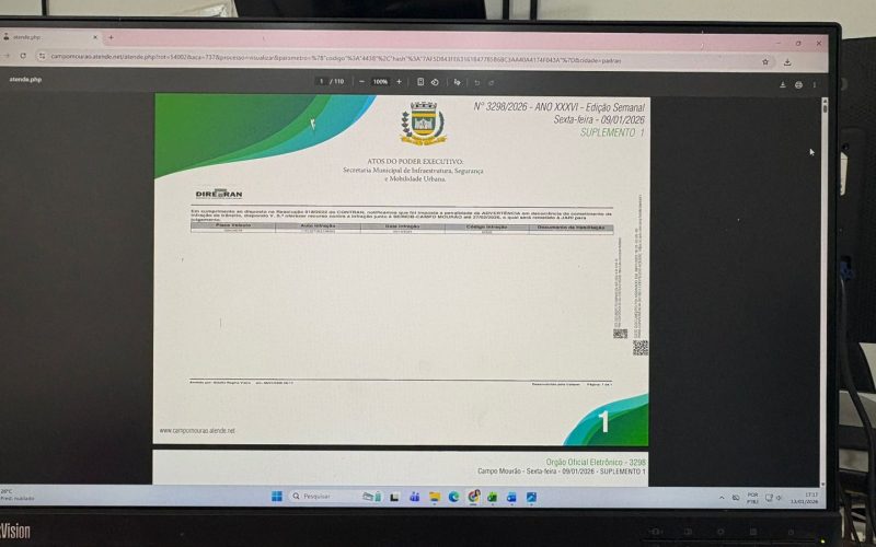 Órgão oficial eletrônico é um dos canais de notificações de infrações de trânsito