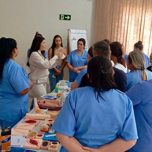Profissionais de enfermagem participam de capacitação sobre tratamento de feridas promovida pela Secretaria de Saúde