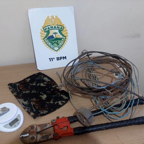 PM de Campo Mourão prende suspeitos de furtar fios em propriedade rural