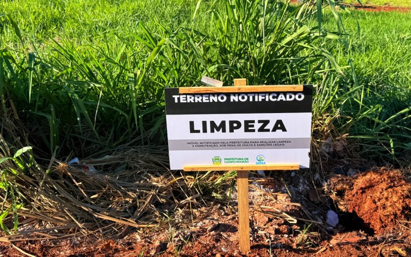 Prefeitura de Campo Mourão registra resultados positivos com uso de placas em terrenos notificados