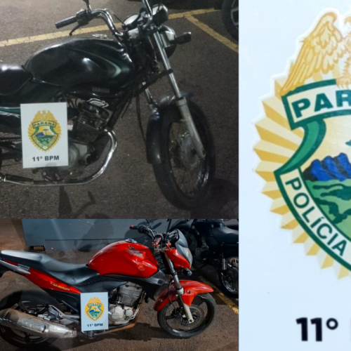 Segunda-feira de apreensões: PM recupera moto furtada e prende condutor por placa falsa em Campo Mourão