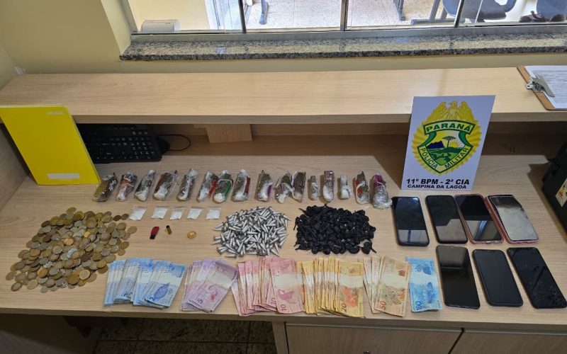 Polícia Militar apreende grande quantidade de drogas e desarticula ponto de tráfico em Campina da Lagoa