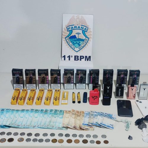 Jovem é preso em Engenheiro Beltrão com cocaína e cigarros eletrônicos