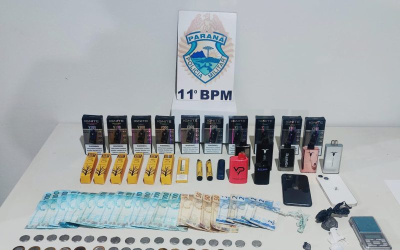 Jovem é preso em Engenheiro Beltrão com cocaína e cigarros eletrônicos