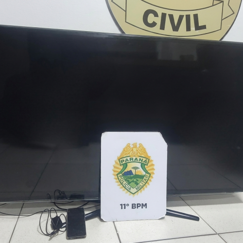 Homem é preso após ser flagrado carregando televisão furtada no centro de Campo Mourão