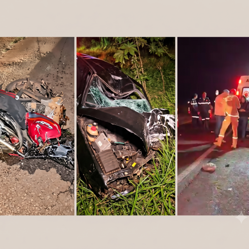 Motociclista morre em colisão frontal na BR-487 em Campo Mourão; motorista foge