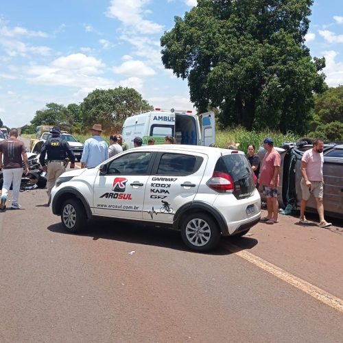 Colisão frontal entre S10 e Saveiro deixa dois feridos graves na BR-369
